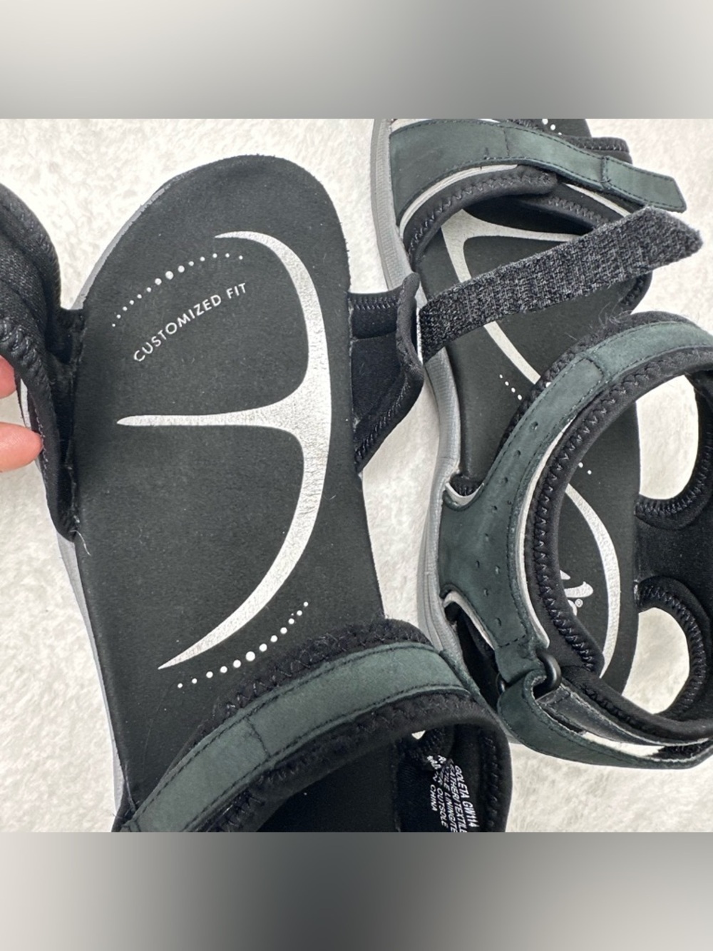 Abeo Bio System Women's Sandals Black Size 8.5 WP Comfort Strappy Orthotic Fit - Picture 8 of 16